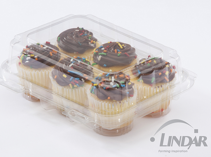 6 COUNT MINI CUPCAKE CONTAINER LINDAR 0096    250/CS