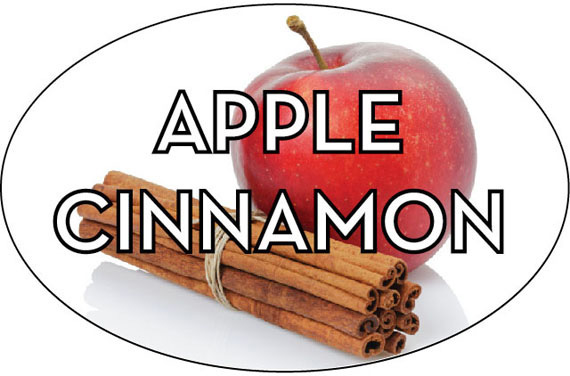 APPLE CINNAMON LABEL 1.25 X 2 OVAL LABEL 500/RL
