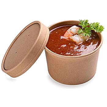 8 OZ. KRAFT PAPER SOUP CONTAINER COMBO  250/CS