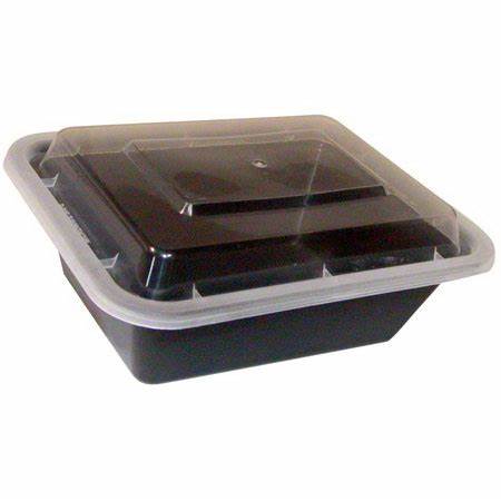 18 OZ. MICROWAVE CONT. COMBO RECTANGLE BLACK 150/CS   