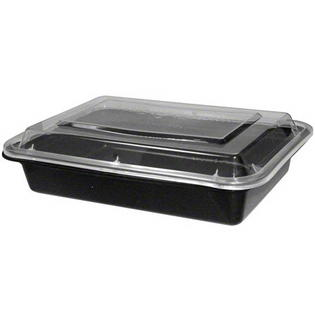 28 OZ. RECTANGLE MICROWAVE CTR  BLACK  MT6310B 150/CS