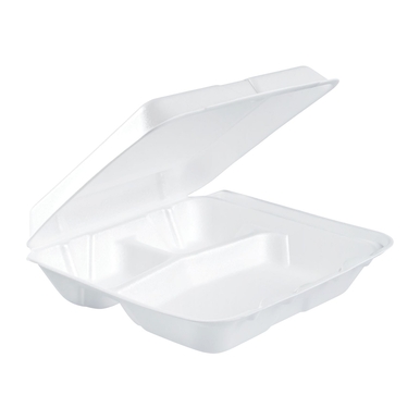 80HT3 MED FOAM HINGED 3COMP CONTAINER 200/cs