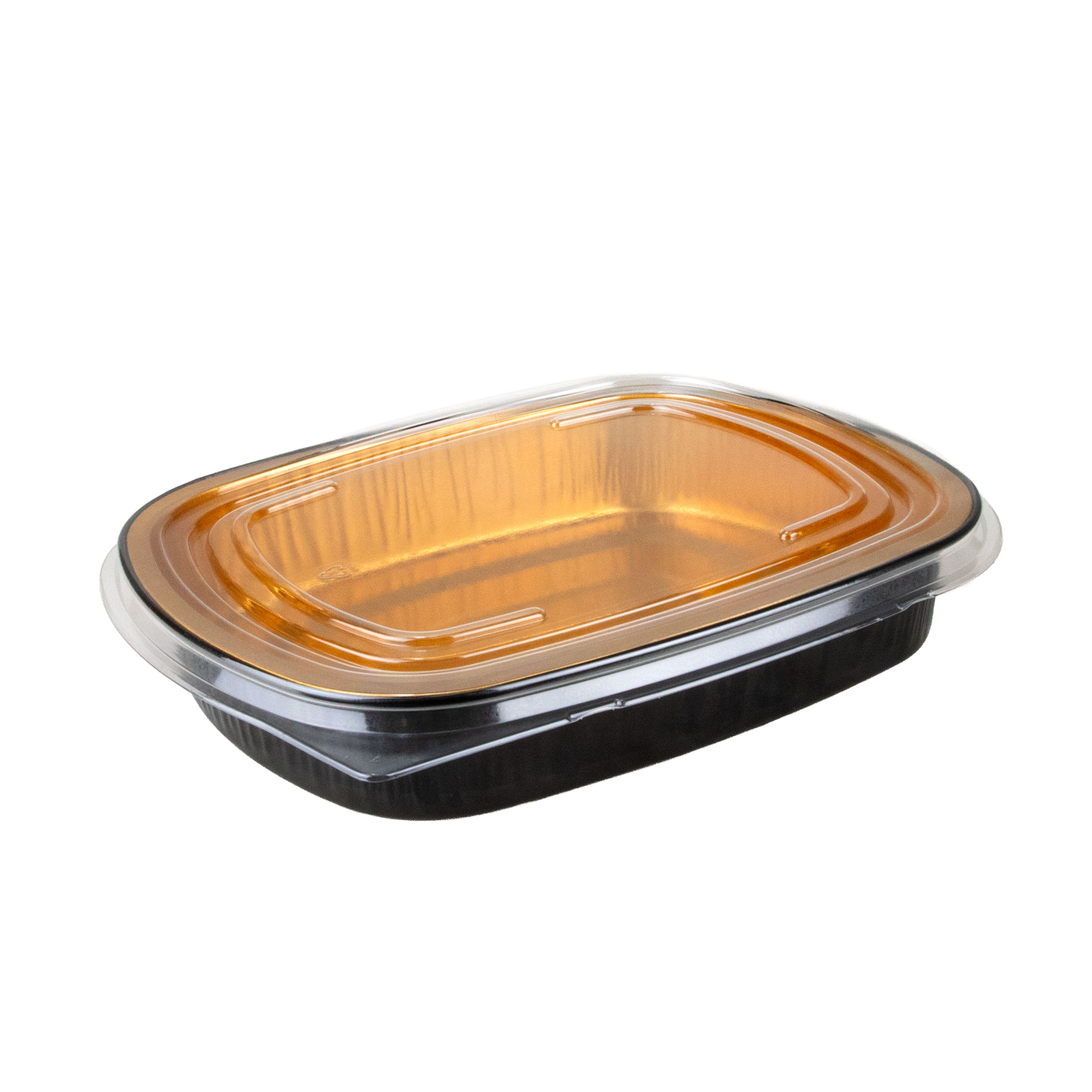 47 OZ  BLACK/GOLD DUAL FLAT  LID OVENABLE CONTAINER COMBO