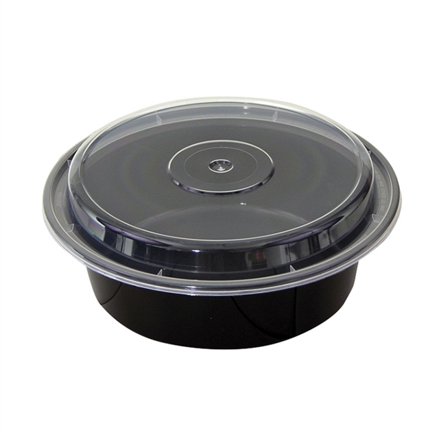 32 OZ. ROUND MICROWAVE CONT. 7 INCH BLACK MT/0750 NC729