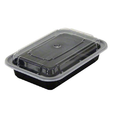 16 OZ RECTANGLE BLACK MICROWAVE CONTAINER  150/CS 