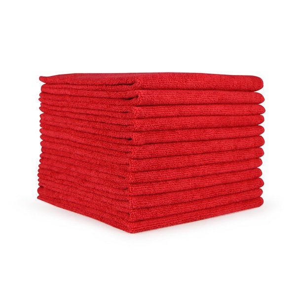 MICROFIBER CLOTH RED 16 X 16 E820016 12/CASE
