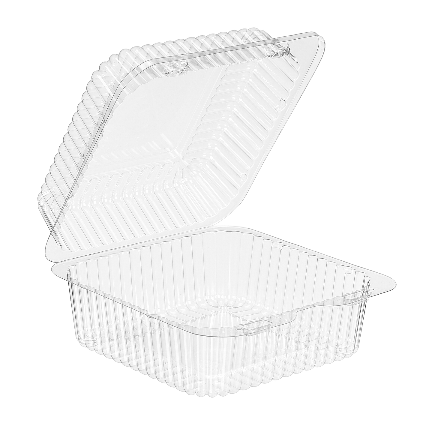 INLINE 6&quot; SQUARE SLP25 PLASTIC HINGED CONTAINER 500/CASE