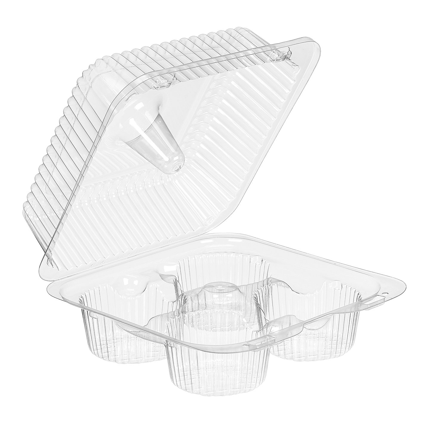 SLP44A  INLINE 4 COMPT. CUPCAKE MUFFIN CTNR.  288/CS