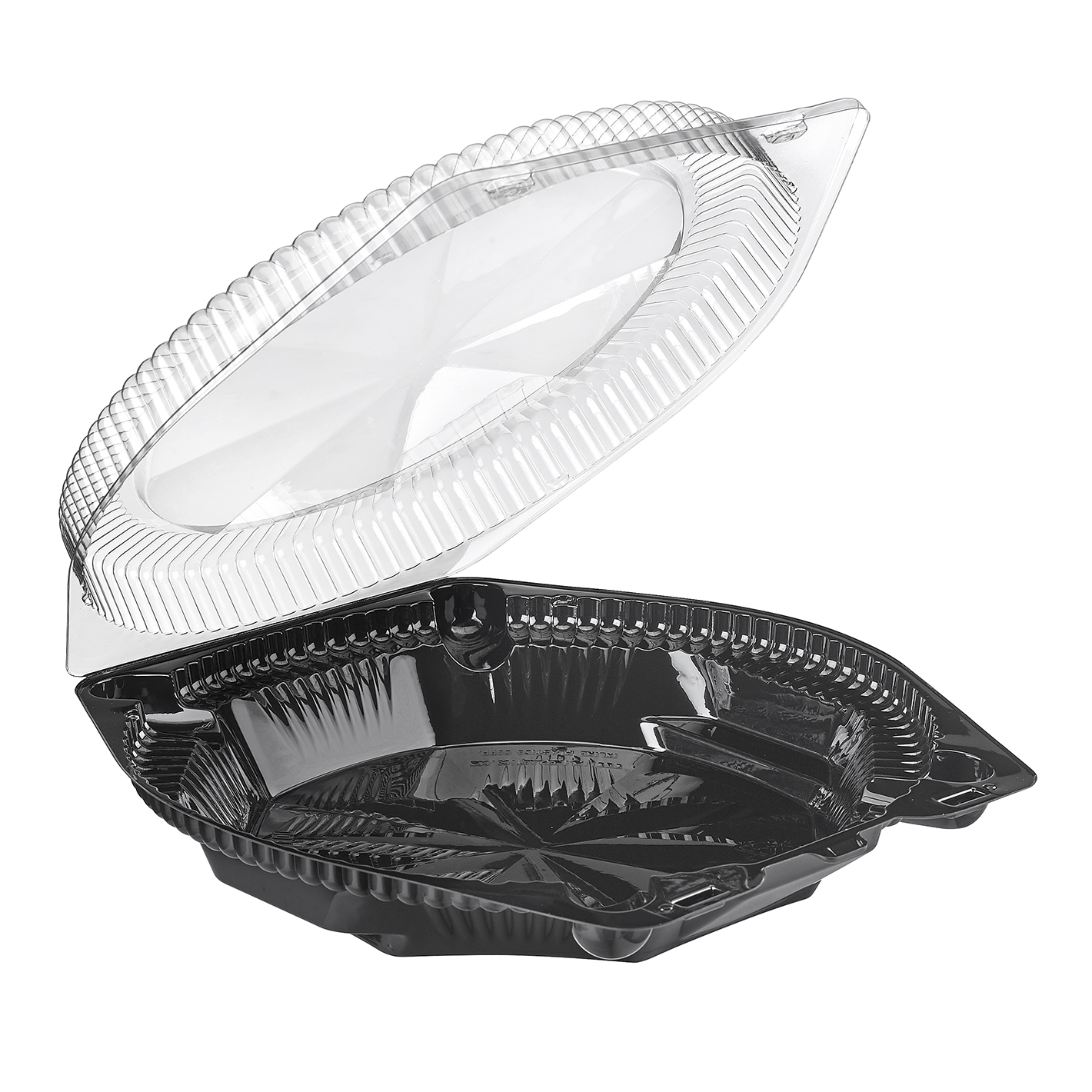 10 IN INLINE PIE CONT. BLACK BOTTOM CLEAR TOP TT110L