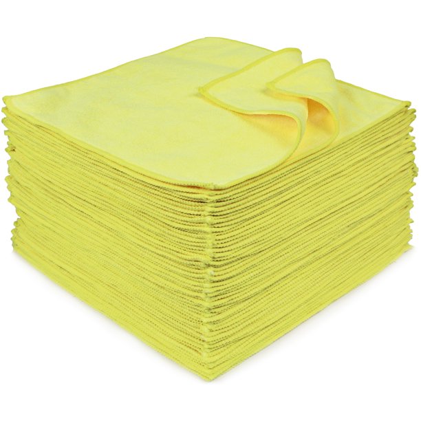 MICROFIBER WIPER CLOTH YELLOW 12/CASE 16X16