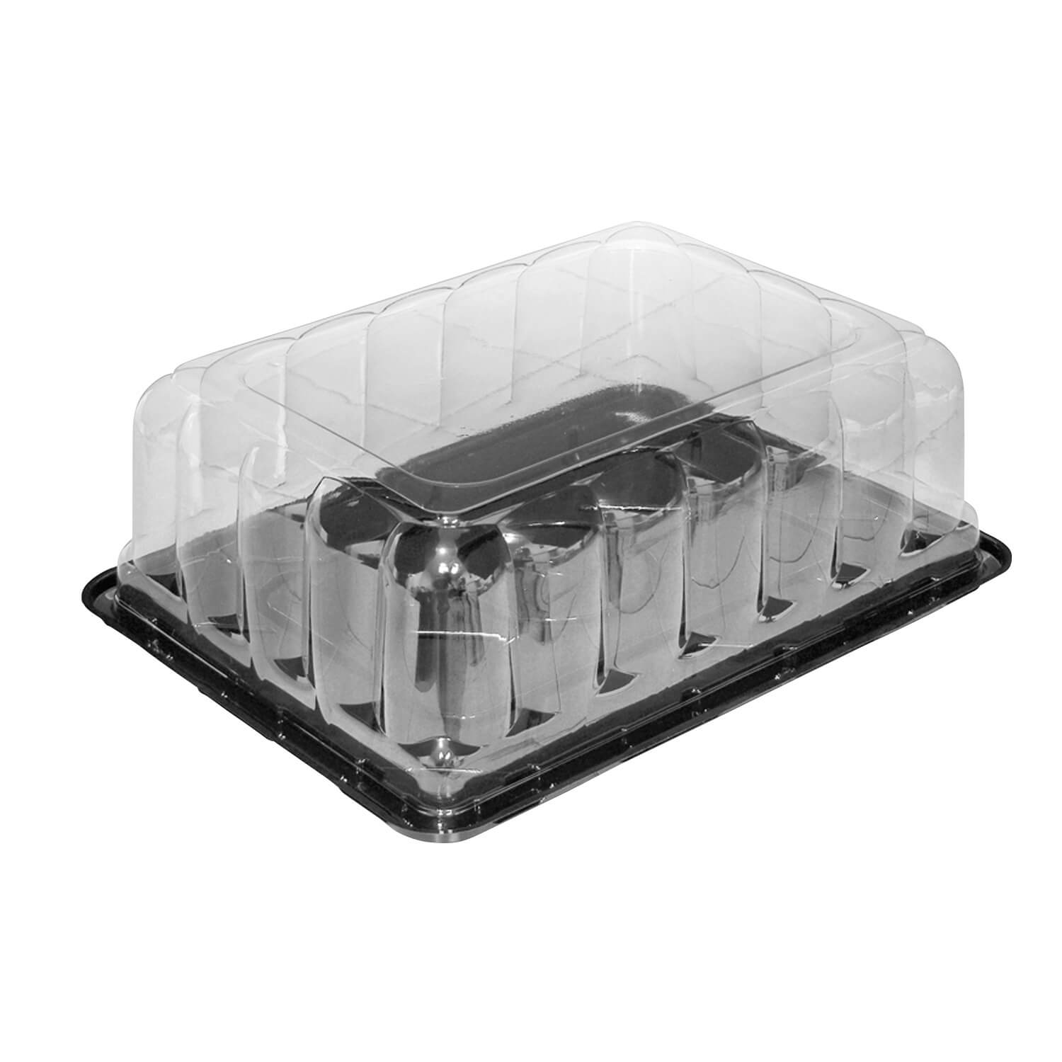 1/4 SHEET BLACK CAKE BASE W/ DOME LID   65/CS YQSB500RSTAB