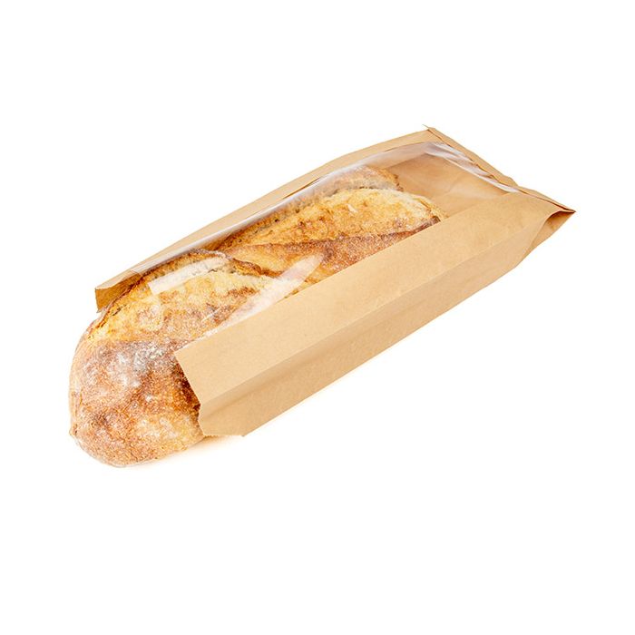 PANEL WINDOW BAG 8.5 X 3 X 14 KRAFT WHEAT PRINT 1000/CASE