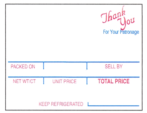 SP80J HOBART SCALE LABEL SM99990182/SS112